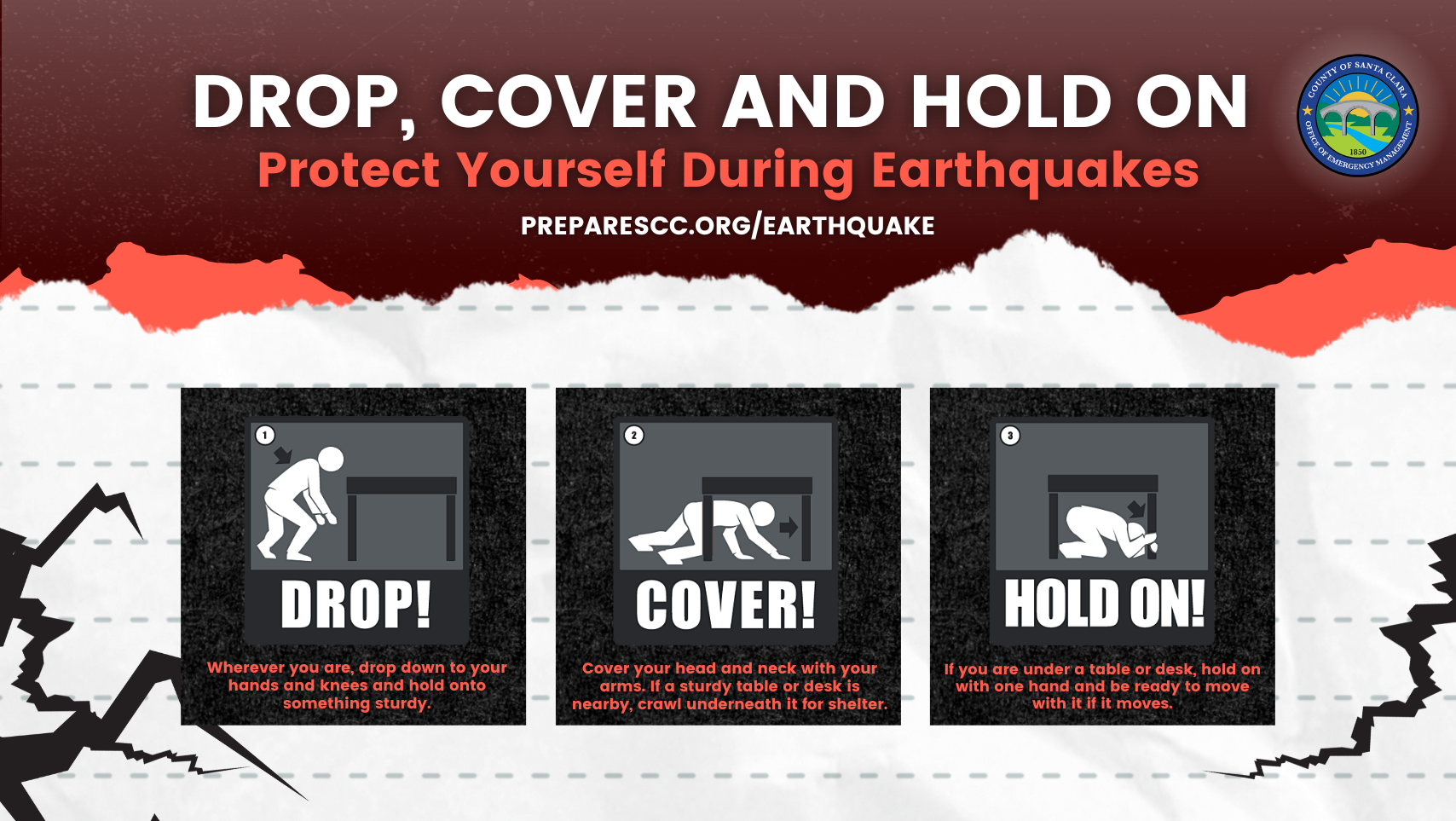Drop, Cover and Hold On. Protect Yourself During Earthquakes